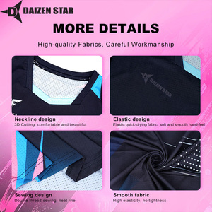 DAIZEN STAR T-shirt de tennis pour homme, noir, imprimé géométrique sublimé, manches courtes, col rond, polyester respirant 120g, coupe ajustée - Product Image 4