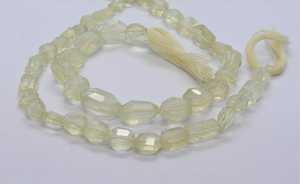 ลูกปัดมูนสโตนธรรมชาติจากแอฟริกาทรงเหลี่ยมขนาด 7-11 มม. สีเหลือง ลูกปัดพลอยมูนสโตนขัดเงา ขนาด 10 นิ้ว ทรงเหลี่ยม - Product Image 2