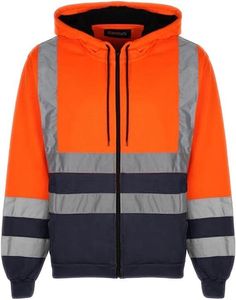 Premium High Quality <b>Hi</b> <b>Vis</b> <b>Orange</b> Safety Work <b>Hoodie</b> Reflective Tape Pullover Sweatshirt Construction PPE High Visibility Mens - Product Image 6
