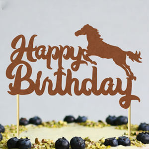 Décoration de <span class=keywords><strong>gâteau</strong></span> d'anniversaire pour enfants JUXINDA, décoration de <span class=keywords><strong>gâteau</strong></span> d'anniversaire brillante en forme d'animal <span class=keywords><strong>cheval</strong></span>, <span class=keywords><strong>thème</strong></span> équestre - Product Image 1