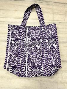 Sac fourre-tout matelassé en coton imprimé à la main pour femme, sac à bandoulière bohème, sacs fourre-tout matelassés avec points Kantha, sacs fourre-tout imprimés matelassés - Product Image 3