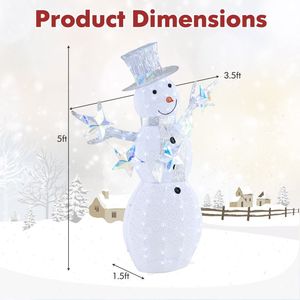 Pupazzo di Neve Natalizio Gonfiabile da 1,5 m con Luci e Stelle, Decorazione Natalizia da Giardino per Esterni - Product Image 5