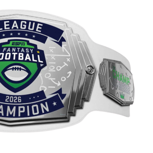 Ceinture de championnat ESPN Fantasy Football League, ceinture de titre de haute qualité en argent et vert pour les vainqueurs de la ligue de football fantaisie - Product Image 4