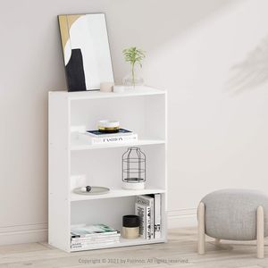 Estantería de 3 Niveles de MDF, 9.7x23.7x31.5 Pulgadas, Estantes de Almacenamiento Blancos Lisos para Sala de Estar, Dormitorio, Oficina en Casa - Product Image 2