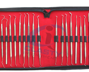 Kit de spatules de nettoyage dentaire, instruments dentaires manuels, outils chirurgicaux en acier avec étui en cuir - Product Image 6