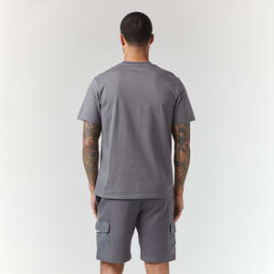 Ensemble T-shirt et short en coton éponge personnalisé avec logo imprimé, fabriqué en usine, vêtements d'été pour hommes, couleur unie, style hip-hop - Product Image 6