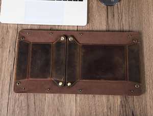 Plateau de rangement de luxe en cuir véritable noir, organiseur de bureau exécutif, plateau de valet, sacs et étuis GLTY-0042 - Product Image 2