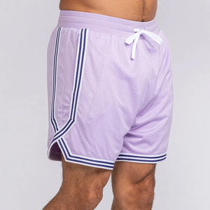 Pantalones Cortos de Malla para Hombre, Sin Bolsillos, con Costuras en Contraste, Largos hasta la Rodilla, Corte Regular, con Logotipo Personalizado, Pantalones Cortos de Baloncesto para Niño - Product Image 6