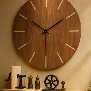 Antique 2025 <b>Wooden</b> Texture <b>Wall</b> <b>Clock</b> Hot Sale Natural Wood Home Interior Decor for Living Room BURAQ HANDICRAFT - Product Image 6