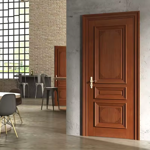 Puerta Lateral de Madera Sólida de Roble y Teca para Exteriores, de Alta Durabilidad, Aislamiento Acústico, Acabado Minimalista, para Villas - Product Image 1