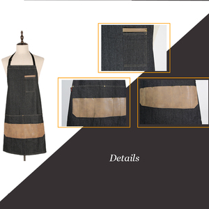 Tablier en cuir sans manches avec poches, style tendance, protection UV et résistant à l'eau, durable pour la cuisine et l'usage quotidien - Product Image 5