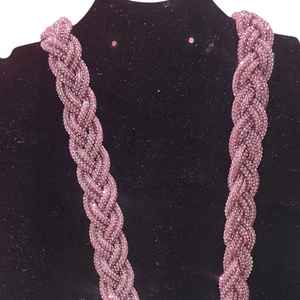 Cordón Rosa Brillante Jack and Jill con Cristales de Imitación, Correa Trenzada para el Cuello, Porta Credenciales Brillante, Accesorio de Moda - Product Image 5