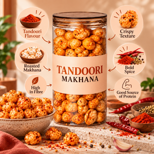 Makhana Tandoori, noix de renard grillées |   Collation saine croustillante et épicée |   Namkeen indien riche en fibres et en protéines |   Graines de lotus en gros - Product Image 5