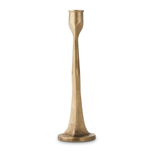 Neoclassical Turned <b>Brass</b> Baluster <b>Candlestick</b> Antique Burnished Gold Taper <b>Holder</b> with Fluted Urn Knop - Product Image 6