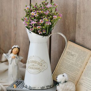 Vintage Metal Flower Garden Decorative Pitcher Vase Rustic Farmhouse Floral Display <b>Jug</b> - Product Image 6