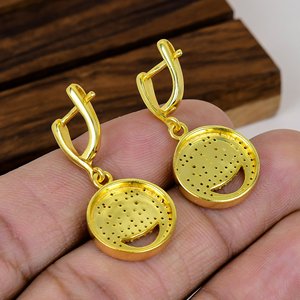 Boucles d'oreilles pendantes tendance pour femme, en argent sterling 925 plaqué or 18 carats avec zircon cubique, motif emoji, pour mariage, fiançailles, soirée - Product Image 6