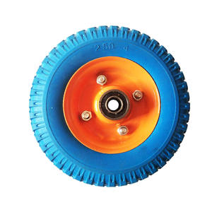 Rueda Giratoria de 2.50 4/4 con Rodamiento de Bolas, Neumática, de Acero y Poliuretano, Sellada con Espuma, Colorida, Sin Freno, OEM Vietnam - Product Image 4