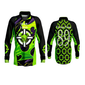Camiseta de Fútbol Personalizada Sublimada de Poliéster de Manga Larga para Hombre, Negra con Estampado Verde, Absorbe la Humedad, Cuello Alto, Corte Regular, para Adultos - Product Image 4