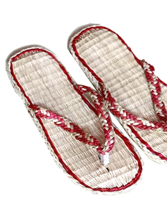 Pantoufle compensée en lin biodégradable |   Chaussures durables avec amorti et motif rayé |   Pour les hôtels spa et l'usage domestique - Product Image 3