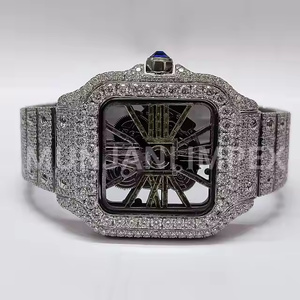 นาฬิกาควอตซ์เพชรโมอิสซาไนต์ทันสมัยสำหรับผู้ชาย ประดับเพชรหรูหราสไตล์ฮิปฮอป นาฬิกาข้อมือดีไซน์เนอร์ระดับพรีเมียม เพชรโมอิสซาไนต์ - Product Image 2