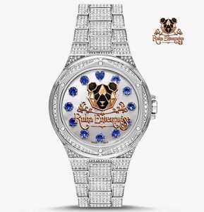นาฬิกาข้อมือ Moissanite Rhinestone Dial Unisex ตัวเรือนทรงกลม สายสีเหลือง ยี่ห้อ Ruha Enterprise นาฬิกาควอตซ์อนาล็อกสุดหรู สำหรับการซื้อขายส่ง - Product Image 1
