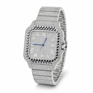 Reloj de Lujo Tonneau con Diamantes y Correa de Cuero, con Indicador de Fecha Analógico, Reloj de Pulsera para Hombre - Product Image 5