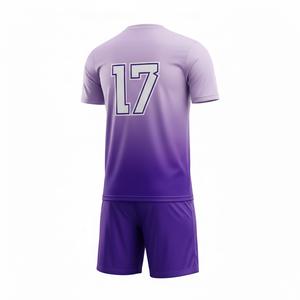 Tenue de football personnalisée 100 % polyester par sublimation, ensemble maillot de football respirant, kit d'entraînement dégradé pour équipe, vêtements de sport pour hommes - Product Image 2