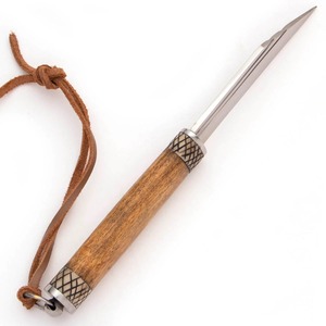 Cuchillo de Camping Vikingo Artesanal Premium de Grado Industrial de 7.5 Pulgadas, Acero al Carbono, Mango de Madera, Punta Recta, OEM - Product Image 3