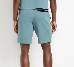 กางเกงขาสั้นผู้ชายสีพื้นผ้าฝ้ายเทอร์รี่มีเชือกผูกเอว เหมาะสำหรับใส่เล่นน้ำชายหาดหรือเล่นกีฬา - Product Image 2