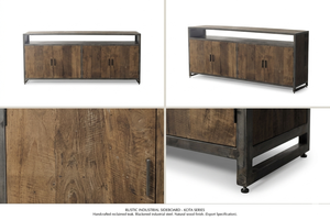 Canbera Custom Solid Wood Sideboard <b>Cabinet</b> Extra Long Metal Base Scandinavian Modern Design Durable Bedroom Home Furniture - Product Image 5