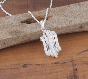 Collier Pendentif de Luxe en Zircon Cubique, Plaqué Argent, Base en Argent Sterling 925, Anti-ternissement, Bijou Solitaire Fantaisie en CZ, Vente en Gros - Product Image 3