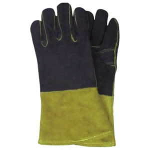 Gants de soudeur en cuir de vachette pleine fleur renforcés et robustes pour la construction, le soudage et la protection des paumes (équipement de sécurité pour soudeurs) - Product Image 4