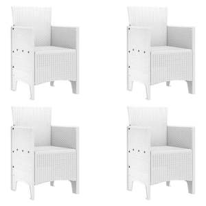 Ensemble de 4 chaises de jardin en polypropylène blanc, 20,87 x 19,29 x 33,46 pouces, meubles d'extérieur élégants - Product Image 2