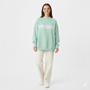 Achetez un sweat-shirt à col montant personnalisé pour femme, avec logo, doux, pour l'hiver, coupe ample - Product Image 6