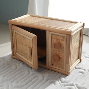 Juego de juguetes de cocina de horno de madera de ratán para niños, juguetes de cocina hechos a mano, hornos fáciles de hornear para niños - Product Image 6