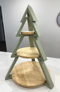 Árbol de Navidad de madera de pino natural de alta calidad hecho a mano con base para decoración navideña del hogar por Barkah Star. - Product Image 3