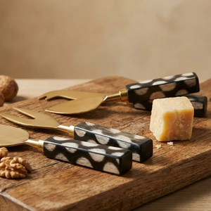 Metal <b>Cheese</b> <b>Knife</b> <b>Set</b> With Wooden Bead Handles Stainless Steel Blades Durable Serving Tools For <b>Cheese</b> Boards - Product Image 5