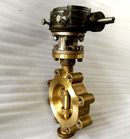 Válvula de mariposa manual de aluminio y bronce DN250 con asiento NBR, 150LB, accionada por tornillo sin fin para agua de mar, petróleo, gas y vapor