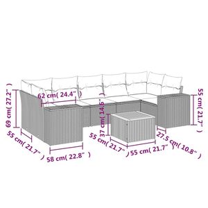 Conjunto de Sofás Modulares Grandes de Ratán PE Negro para Jardín, Muebles Modulares Elegantes para Exteriores - Product Image 3