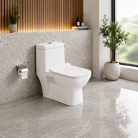 Offre Spéciale – WC Monobloc Moderne en Céramique Contemporaine avec Abattant à Fermeture Douce pour Maison et Hôtel