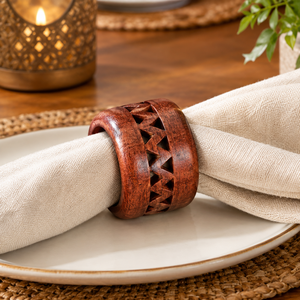 Servilleteros de Madera Ecológicos con Diseño Moderno, Accesorios de Mesa Duraderos y Reutilizables para el Hogar, Hotel y Restaurante - Product Image 6