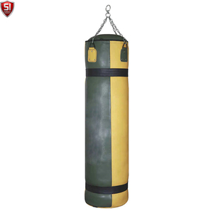 Sac de frappe lourd en cuir SUMROOS avec double sangle, hauteur réglable, base en caoutchouc, rempli de sable 25KG pour entraînement de boxe - Product Image 5