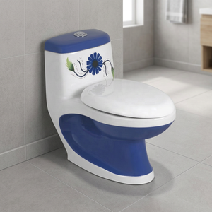 Elegant Modern Mint Green Color One Piece Toilet Designer Ceramic Sanitary Ware For African Hotel Bathroom Decor - Product Image 4