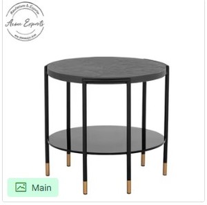 Luxury <b>Gold</b> Round Side Table Metal <b>Frame</b> Durable Build Modern Elegant Living Room Accent Compact Space Saving Design - Product Image 6