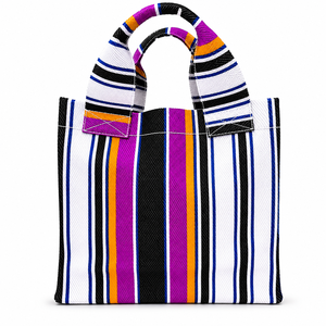 Bolso Tote Mediano de Moda con Rayas de Nailon Reciclado Ellora, Reutilizable, Ecológico, Ligero, para Uso Diario, Tipo Bandolera - Product Image 1