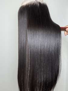 วิกผมมนุษย์แบบไร้กาวสีดำ100% ผมตรงผมลอน13X6 6x6 HD ด้านหน้าผู้ขายผมชาวเวียดนาม - Product Image 5