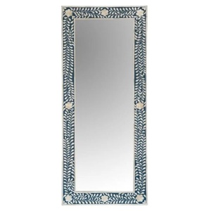 Designer Leaner <b>Mirror</b> for Contemporary Interiors Elegant <b>Tall</b> Structure with Floral Inspired Decorative Frame - Product Image 2