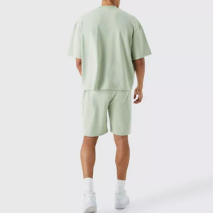 Full Cotton Quality Boxy Fit T Shirts and Shorts <b>Sets</b> for Men Summer Custom <b>Knitted</b> Men Short <b>Sets</b> Casual Sports Short Tracksuit - Product Image 6