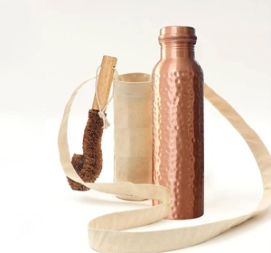 Botella de Agua de Cobre de 1000 ml, Cobre Puro, a Prueba de Fugas, Ecológica, Libre de BPA, Apta para Lavavajillas, con Bolsa de Yute, Diseño para Senderismo, Camping y Viajes - Product Image 2