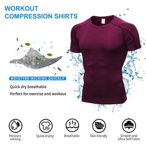 men women rashguard short sleeve <b>compression</b> <b>shirt</b> quick dry stretch gym training fitness sports top activewear wear style - Product Image 2
